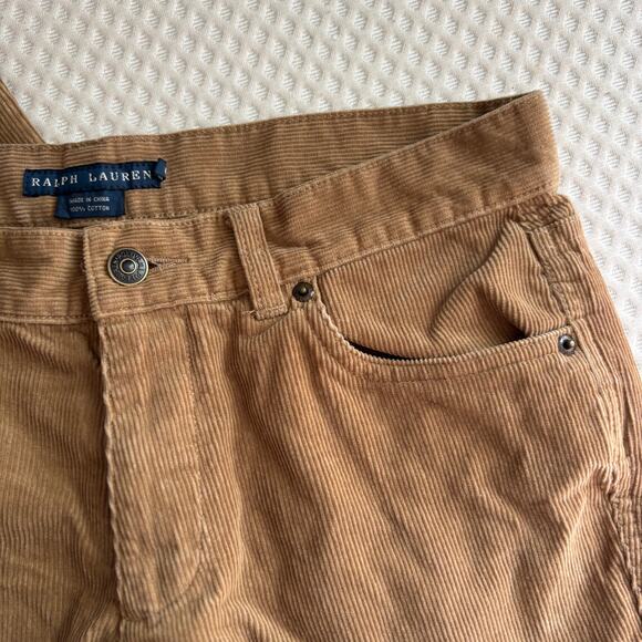 Ralph Lauren Corduroy Pants 6 Tan Trousers Prep Academia Western Blue Label - Picture 6 of 6